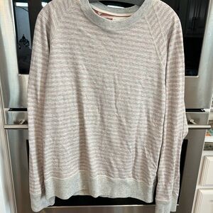 Billy Reid Light Gray and Soft red Striped Shirt, size M, GUC